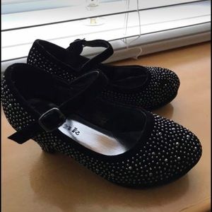 Black little girl heels with sparkles